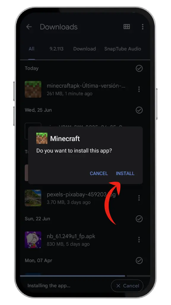 instalar aplicación